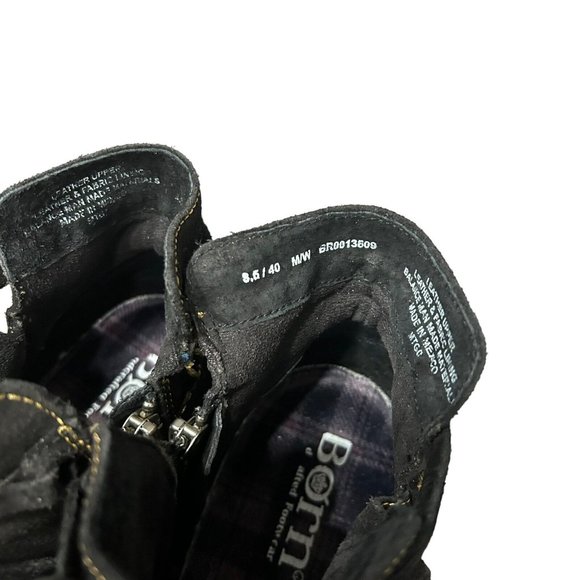 Born Women's TARKILN Suede Leather Bootie Black Distressed Size 8.5 Euro 40 - Picture 6 of 11